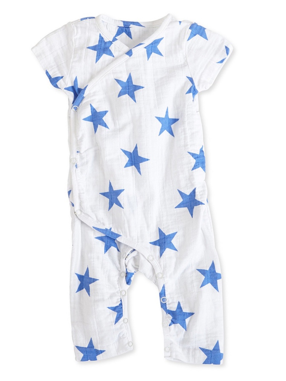 aden + anais Ultramarine Blue Star Short Sleeve Kimono One Piece Size 6-9 Month